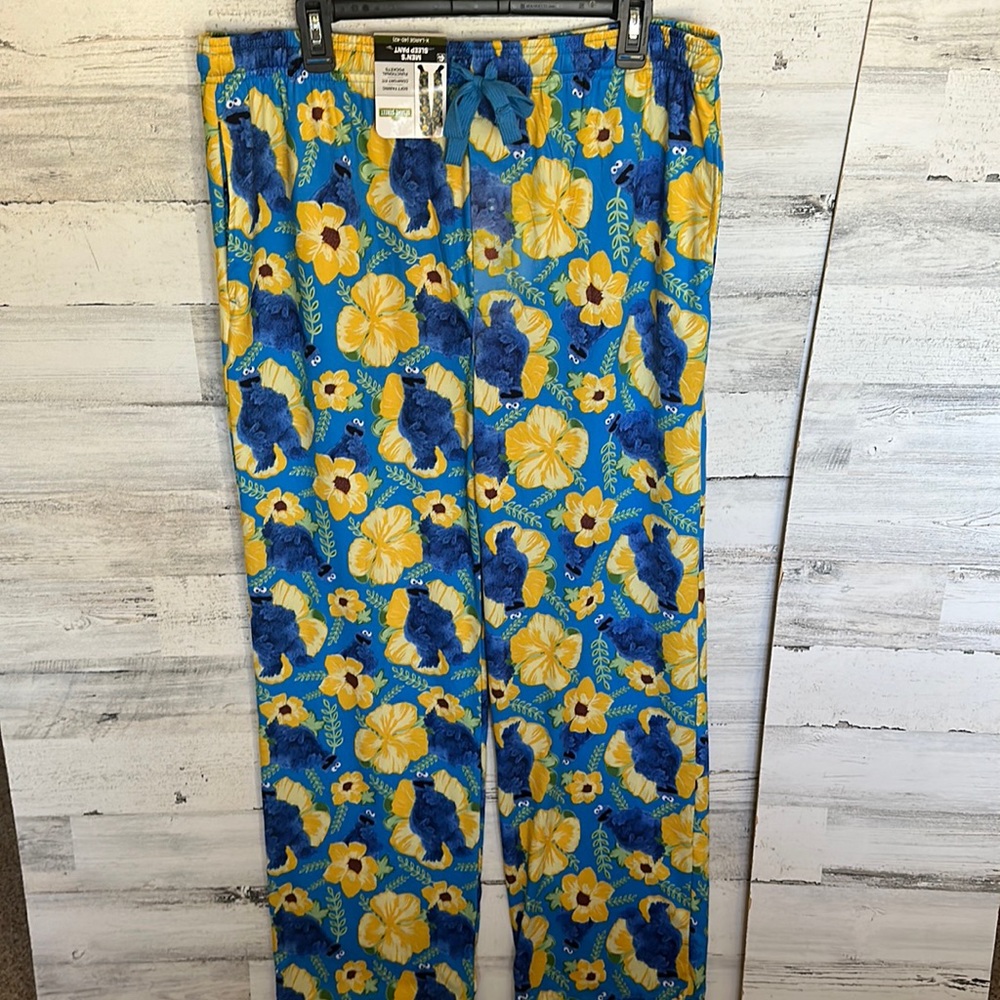 Men’s Sleep Pants Sesame Street Cookie Monster Size XL NEW